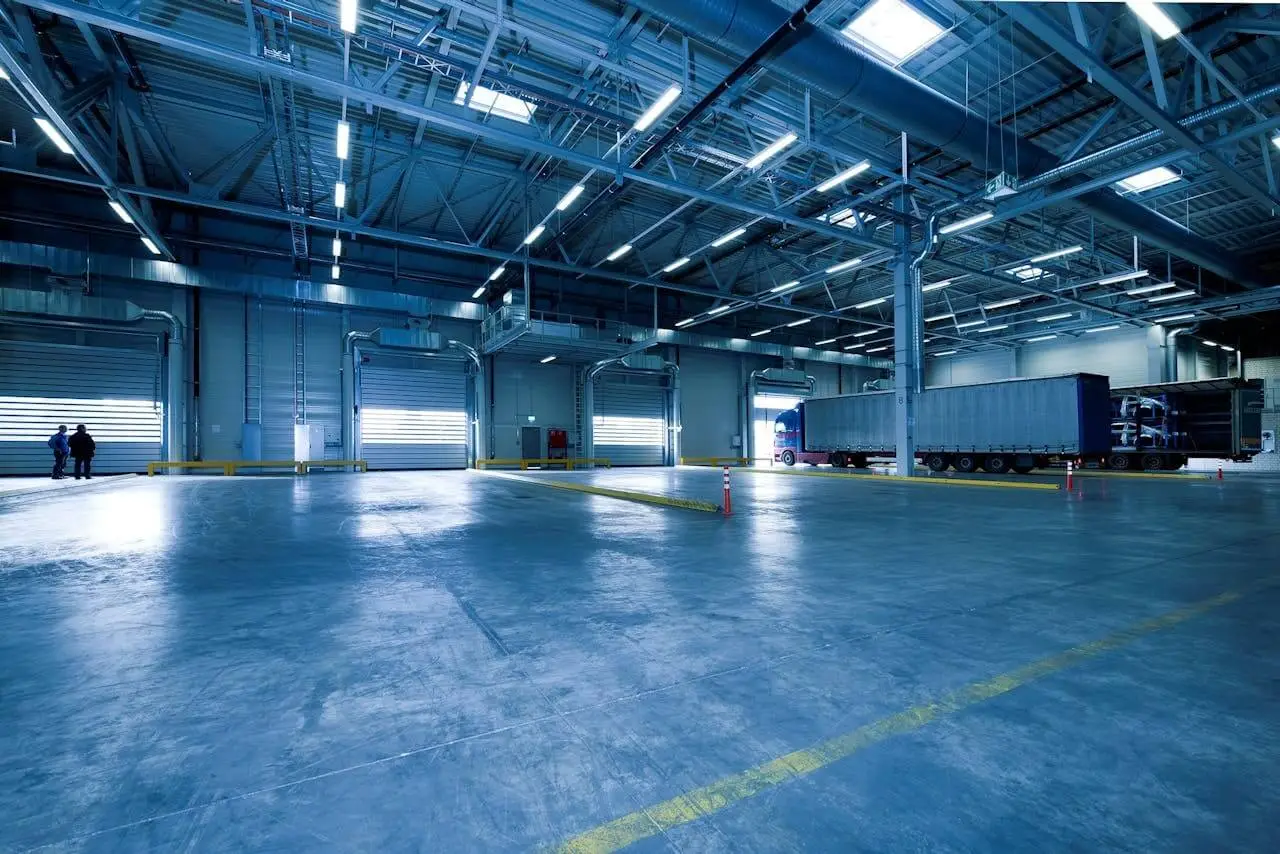 Industrial epoxy flooring Red Deer warehouse forklift traffic